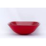 Cuba Vidro Quadrada 31Cm + Torneira Cascata + Válvula + Sifão - Vermelho - 5