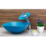 Cuba Vidro Quadrada 36Cm + Torneira Cascata + Válvula + Sifão - Água - 2