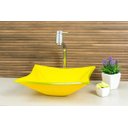 Ver imagem 3 de Kit: Cuba de Vidro Quadrada RT 30Cm + Torneira Link + Válvula - Amarelo - 30 x 30 x 11 Cm