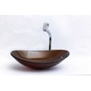 Ver imagem 3 de Cuba de Vidro para Banheiros e Lavabos - Oval - Marrom
