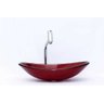 Cuba de Vidro para Banheiros e Lavabos - Oval - Vermelho Escuro - 2