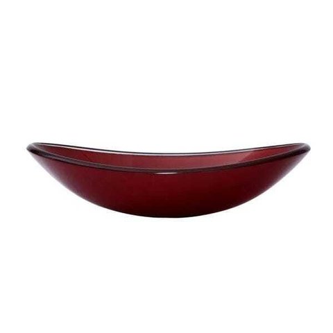 Cuba de Vidro para Banheiros e Lavabos - Oval - Vermelho Escuro