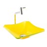 Kit: Cuba de Vidro Modelo Retrô 33cm + Torneira Link + Válvula Click - Amarelo - 1