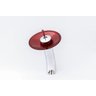 Cuba Vidro Redonda 42 Cm + Torneira Cascata + Válvula + Sifão - Vermelho escuro - 3