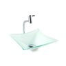 Cuba Vidro Quadrada RT 30Cm + Torneira Link + Válvula + Sifão - Branco - 30 x 30 x 11 Cm - 1