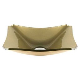 Cuba Retangular para Banheiros e Lavavabos Vidro 8 Mm - 38 X 32 Cm Dourada - 2
