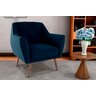 Poltrona Decorativa Veneza Suede Azul B-254 - 4