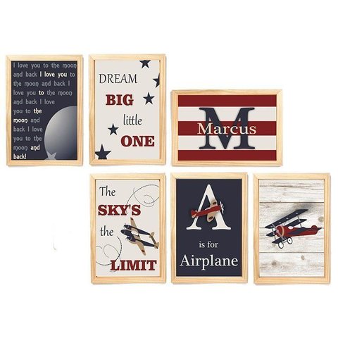 Kit Quadro Mundo & Viagem Infantil Decorativo Quarto Criança Enxoval Bebê Menino