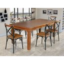 Ver imagem 1 de Mesa Jantar Retangular Madeira Maciça Aurora 180x80 com 6 Cadeiras Paris Base Alumínio - Castanho