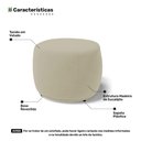Ver imagem 5 de Kit 02 Puffs Decorativos Living Aisha Orgânico Redondo Veludo Bege - Desk Design