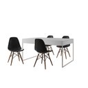 Ver imagem 1 de Conjunto Industrial Filadelfia 120x75 Ferro Branco Tampo Branco 4 Cadeiras Preto