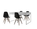 Ver imagem 1 de Conjunto Industrial Filadelfia 120x75 Ferro Branco Tampo Branco 4 Cadeiras Preto