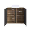 Ver imagem 6 de Gabinete de Banheiro 80cm Antônia com Espelheira 02 Portas Mel/grafite e Cuba Branca