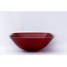 Cuba de vidro Quadrada 36 Cm + Torneira Link + Válvula + Sifão - Vermelho escuro - 36 x 36 x 14 Cm - 5