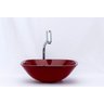 Cuba de Vidro para Banheiros e Lavabos - Quadrada 36cm - Vermelho - 36x36x14cm - 2