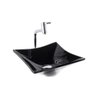 Cuba de Vidro para Banheiros e Lavabos - Quadrada Rt 34cm - Preto - 34x34x12cm - 2