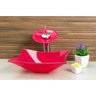 Cuba de Vidro para Banheiros e Lavabos - Quadrada Rt 34cm - Rosa - 34x34x12cm - 7