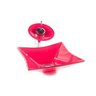 Cuba de Vidro para Banheiros e Lavabos - Quadrada Rt 34cm - Rosa - 34x34x12cm - 3