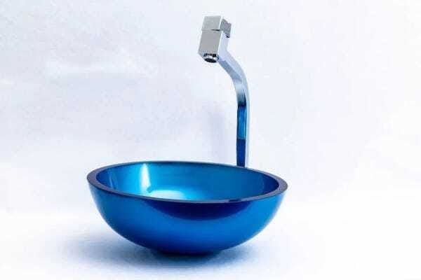 Cuba de Vidro Para Banheiros E Lavabos 30cm - Azul - 4