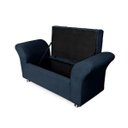 Ver imagem 3 de Kit Cabeceira Geovana e Calçadeira Veneza Casal 140cm Suede Topázio Decor:azul Marinho