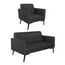 Ver imagem 1 de Sofá Namoradeira com Poltrona Pés Villach Marisa Corino D03 - D\'rossi Cor Preto