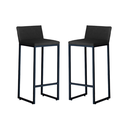 Ver imagem 1 de Kit 2 Banquetas Alta Dani Reforçada Decorativa Balcão Bancada Cozinha Bar Base Preta Courino Preto