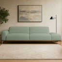 Ver imagem 2 de Sofá Living Unne 3 Lugares 210cm Terminal Esquerdo Bouclé Verde Claro - Nexta Casa Cor Verde