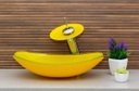 Ver imagem 3 de Cuba de Vidro Chanfrada + Torneira Cascata + Válvula + Sifão - Amarelo