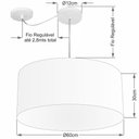 Ver imagem 2 de Lustre Pendente Cilíndrico com Desvio de Centro Md-4167 Cúpula em Tecido 60x30cm Rustico Bege -