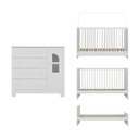 Ver imagem 4 de Berço 3 em 1 para Colchão 130x60cm com Cômoda 1 Porta 4 Gavetas Nina Multimóveis Mp4760 Branco
