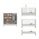 Ver imagem 3 de Berço 3 em 1 para Colchão 130x60cm com Cômoda 1 Porta 4 Gavetas Nina Multimóveis Mp4760 Branco