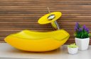 Ver imagem 2 de Cuba Vidro Abaulada + Torneira Cascata + Válvula + Sifão - Amarelo
