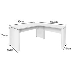 Mesa de Escritório Executiva em "l" Pé Painel - Sm Delta - 74a X 135x150l X 45x60p 450752 - 2