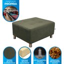 Ver imagem 2 de Puff Para Sala Quadrado Decorativo com Pés com Alumínio Nero Matrix - Suede Pena Marrom