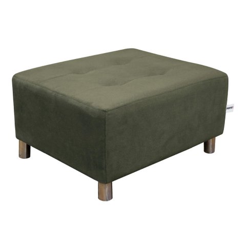 Puff Para Sala Quadrado Decorativo com Pés com Alumínio Nero Matrix - Suede Pena Marrom