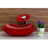 Cuba Vidro Abaulada + Torneira Cascata + Válvula + Sifão - Vermelho - 3