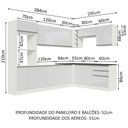 Ver imagem 3 de Cozinha Completa de Canto 100% MDF Madesa Acordes 479003 Armário e Balcão Frentes Branco Brilho Cor: