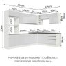Cozinha Completa de Canto 100% MDF Madesa Acordes 479003 Armário e Balcão Frentes Branco Brilho Cor: - 3