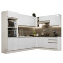 Ver imagem 2 de Cozinha Completa de Canto 100% MDF Madesa Acordes 479003 Armário e Balcão Frentes Branco Brilho Cor: