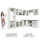 Ver imagem 5 de Cozinha Completa de Canto 100% MDF Madesa Acordes 479003 Armário e Balcão Frentes Branco Brilho Cor: