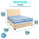 Ver imagem 3 de Cama Box + Colchão Casal Molas Ensacadas Blue Paropas + Cabeceira Estofada