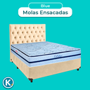 Ver imagem 4 de Cama Box + Colchão Casal Molas Ensacadas Blue Paropas + Cabeceira Estofada