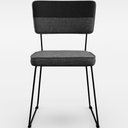 Ver imagem 6 de Kit 6 Cadeiras Decorativas Estofada Allana L02 Faixa Corano Preto Linho Cinza Escuro - Lyam Decor