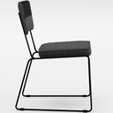 Ver imagem 7 de Kit 6 Cadeiras Decorativas Estofada Allana L02 Faixa Corano Preto Linho Cinza Escuro - Lyam Decor