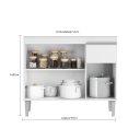 Ver imagem 4 de Gabinete de Pia Armário Tatiane 100cm Branco S/tampo - Ajl Móveis