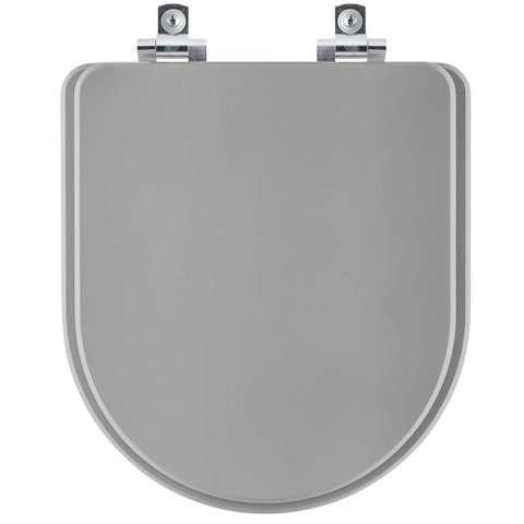 Assento Sanitário Soft Close Valentina Cinza Plus para Vaso Hervy
