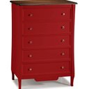 Ver imagem 2 de Cômoda com 5 Gavetas 137,5x100cm Amsterdã Vermelho/Amêndoa