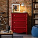 Ver imagem 1 de Cômoda com 5 Gavetas 137,5x100cm Amsterdã Vermelho/Amêndoa