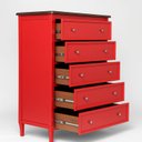 Ver imagem 4 de Cômoda com 5 Gavetas 137,5x100cm Amsterdã Vermelho/Amêndoa