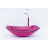 Cuba de Vidro para Banheiros e Lavabos - Chanfrada - Rosa - 3